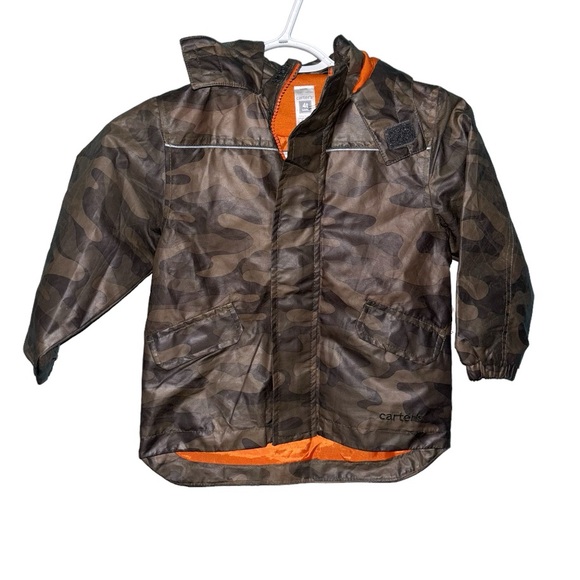 Carter's Boy's size 4 Toddler Green Army Raincoat - Picture 1 of 5